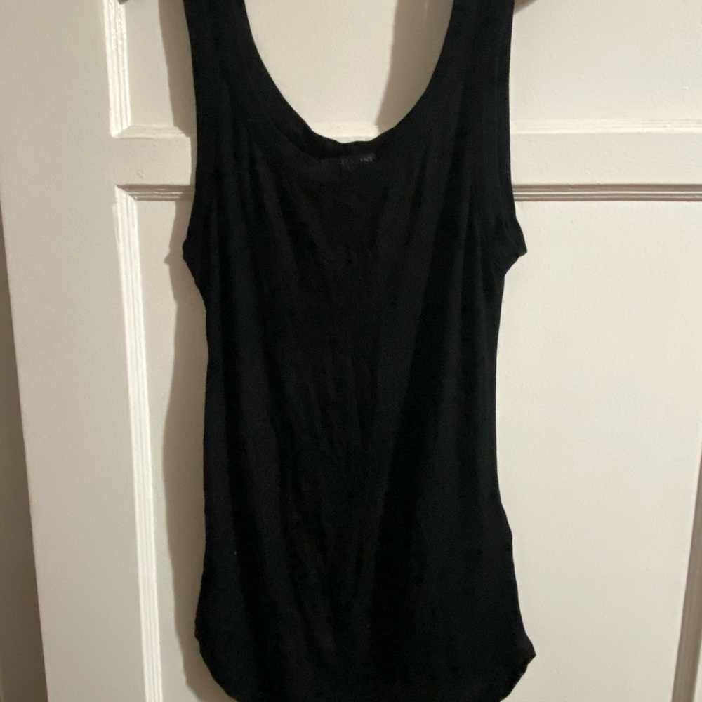 All Saints Black Scoop Neck Tank Top